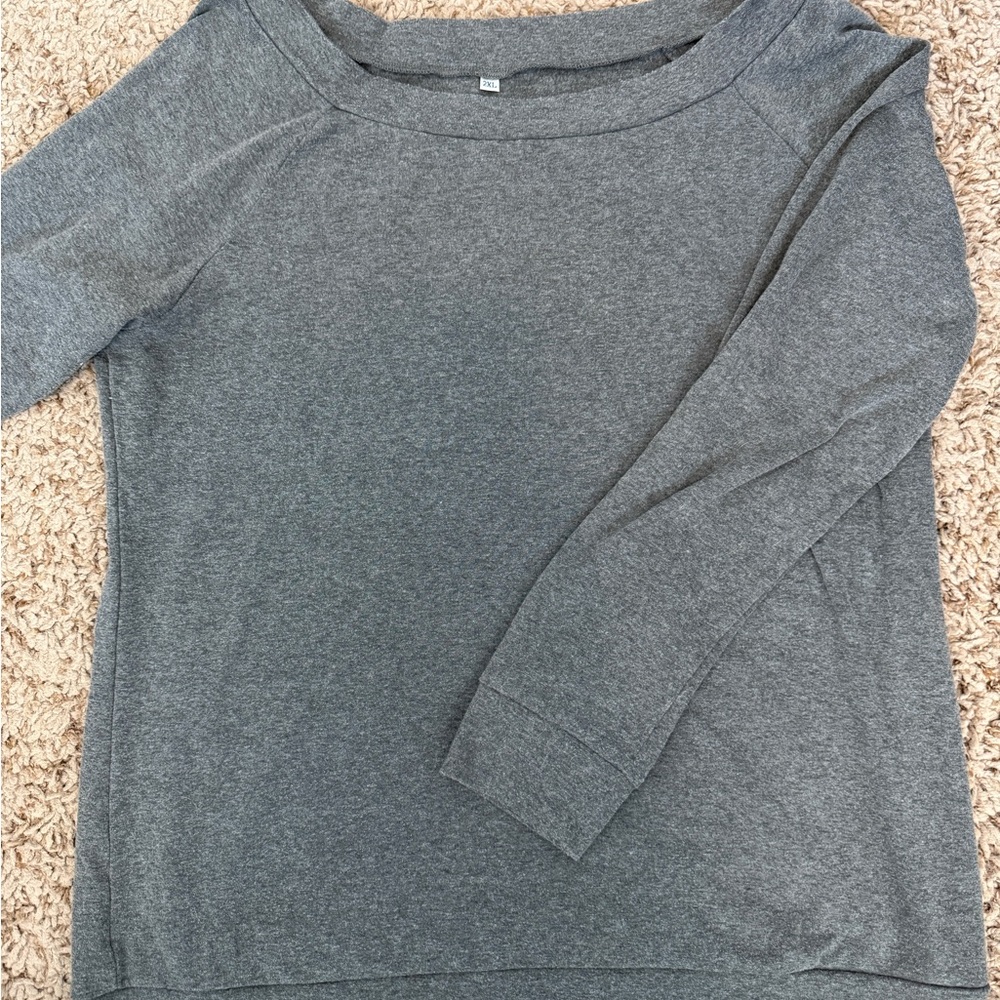 Gray Off-Shoulder Sweater